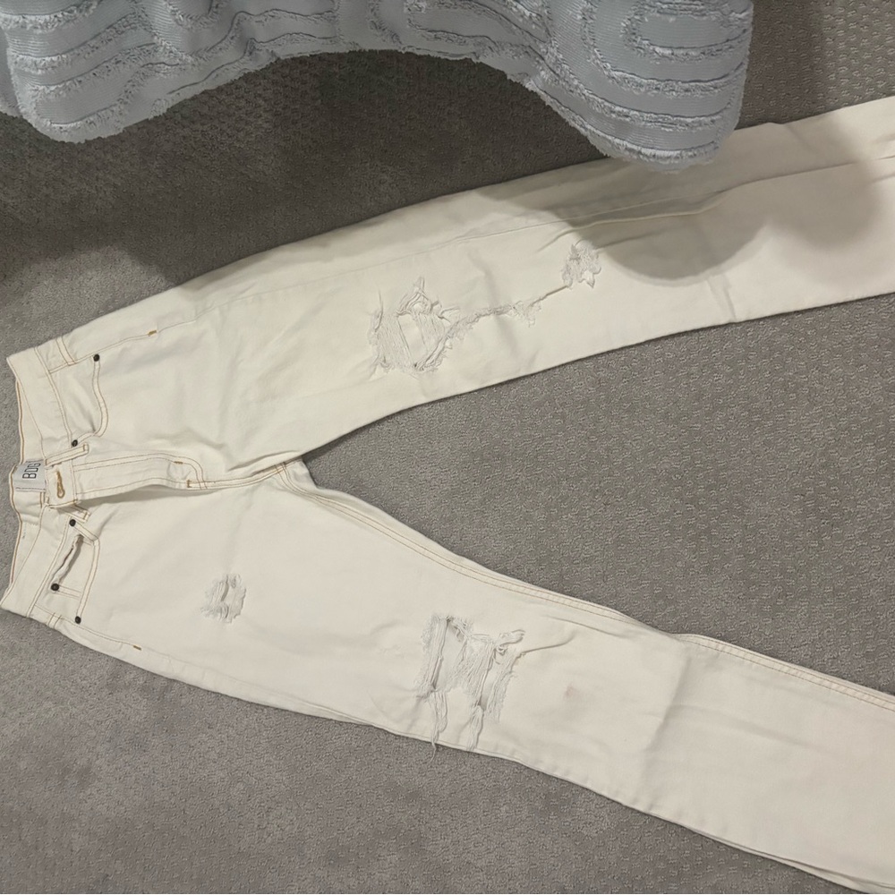 Urban Outfitters Distressed Cream Jeans